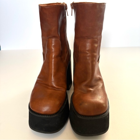 Women’s Kaltur Brown leather Platform Ankle Boots, S 39 - Picture 2 of 16